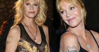 Melanie Griffith covered up her Antonio tattoo on her first public appearance since filing for divorce