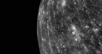 This is a MESSENGER view of the surface of Mercury