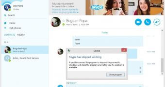 SKype for Windows is also affected by this bug