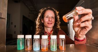 Sandia chemist Tina Nenoff heads a team of researchers focused on removal of radioactive iodine from spent nuclear fuel