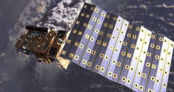 This is the Metop-B satellite, showing its extended solar panels
