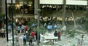 A blast damaged the Pemex building in Mexico City