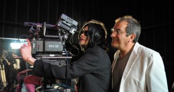 Michael Jackson and “This Is It” director Kenny Ortega in the first promotional shot for the tour
