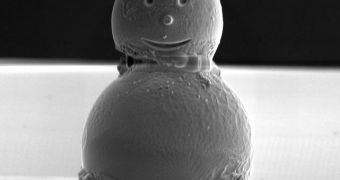 A photo of the micro-snowman created at NPL