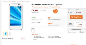 Micromax Canvas Juice A77 at Infibeam