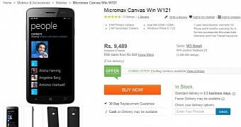Micromax Canvas Win W121 Now Available in India at Rs. 9,494 ($157/€120)