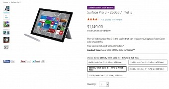 The Surface Pro 3 is available with a choice of 3 CPUs