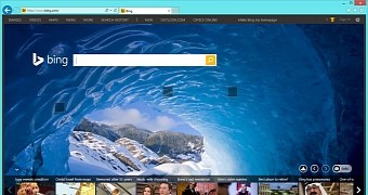 Microsoft's Bing search engine home page