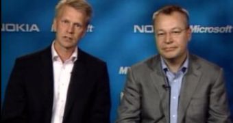 Nokia’s Executive Vice President for Devices Kai Öistämö and Microsoft Business Division President Stephen Elop