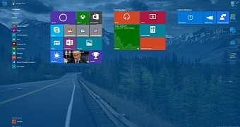 Windows 10 build 10036 Start screen