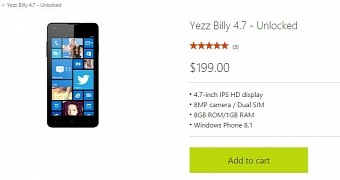 Yezz Billy 4.7 store page