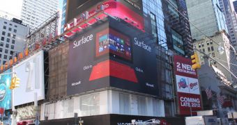 Microsoft Surface ad in Times Square