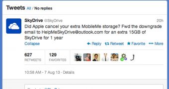 SkyDrive tweet