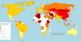 Geographical distribution of phishing sites