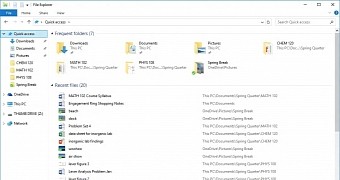 Quick access in Windows 10 File Explorer