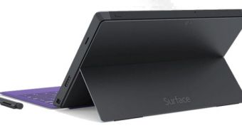 The new tablet features the Surface branding on the back
