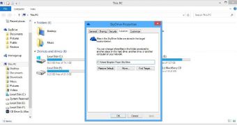 Changing the SkyDrive folder can be done from File Explorer