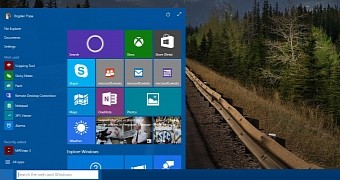 Windows 10 build 10036 Start menu