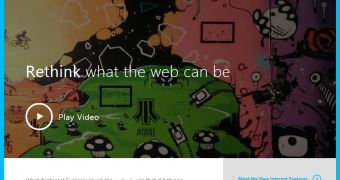 The website brings the modern capabilities of IE in the spotlight
