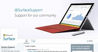 The new Twitter handle is @SurfaceSupport