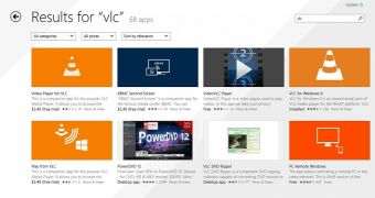 The original VLC app is only the seventh result for the "VLC" search query