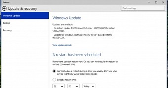 Windows Update in the new Windows 10 build 9926