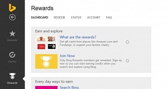 The Bing Rewards service is available only in the US for now