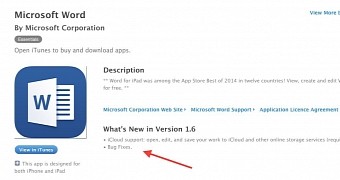 Microsoft Word 1.6 release notes