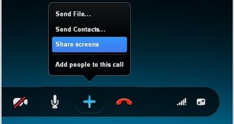 Skype screen sharing option