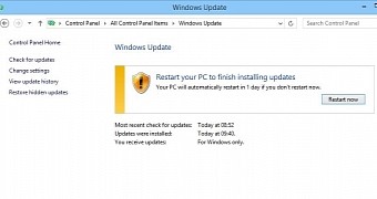 Installing the updates requires system restart