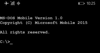 MS-DOS Mobile on Lumia 930