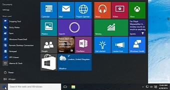 Windows 10 build 10074 Start menu