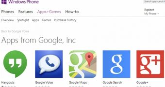 Fake Google apps in the Windows Phone Store