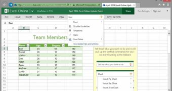 Excel Online comes with Tell Me for improved guidance on some features