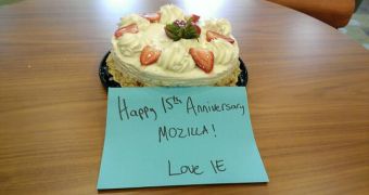Microsoft and Mozilla send each other cakes whenever they launch new versions of their browsers