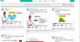 Pharmacy spam on Socl