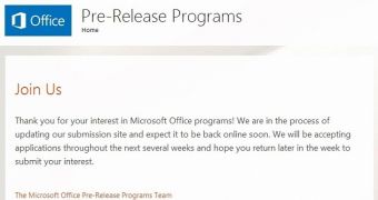 Microsoft says that it's now reviewing Office beta registrations