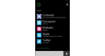 Cortana works with various apps on Windows Phone 8.1