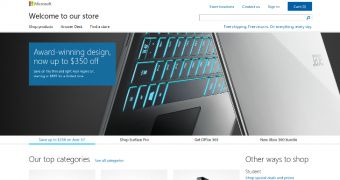 The Online Store showcases some of the most popular Windows products