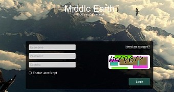 Middle Earth dark marketplace log-in page