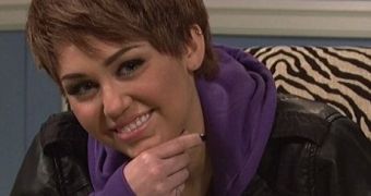 Miley Cyrus as good friend Justin Bieber on the latest episode of SNL
