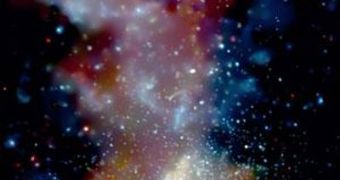 This image pictures the core of the Milky Way, as seen by NASA's Chandra X-ray Observatory