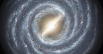 The bar that cuts across the centre of the Milky Way may be throwing nearby stars outwards as it rotates