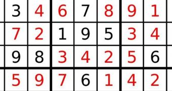 This is a solved Sudoku puzzle