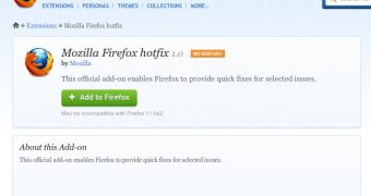 The "Mozilla Firefox hotfix" add-on