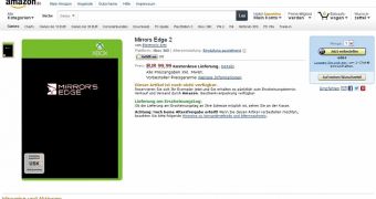 Mirror's Edge 2 listing on Amazon Germany