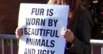 PETA activists think natural fur is for beautiful animals and ugly people