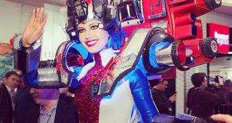 Miss USA Erin Brady in a Transformer National Costume at Miss Universe 2013 pageant