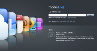 MobileMe redesigned login page