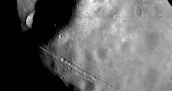Viking 1 image showing Phobos